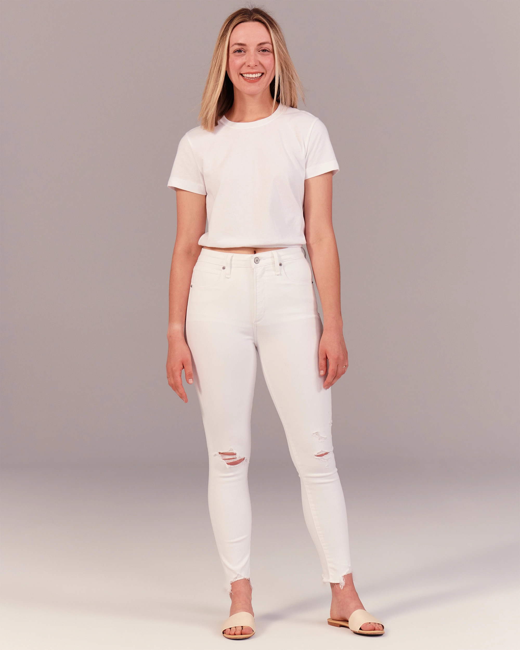 Curve Love High Rise Super Skinny Ankle Jeans | Abercrombie & Fitch (US)
