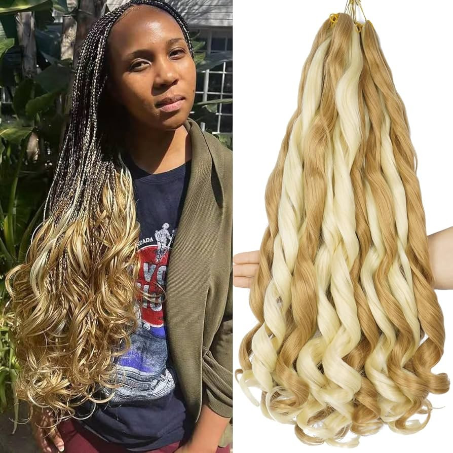6packs French Curl Braiding Hair 24 Inch Loose Wave Bouncy Braiding Hair Pre Stretched 100g/pack ... | Amazon (US)