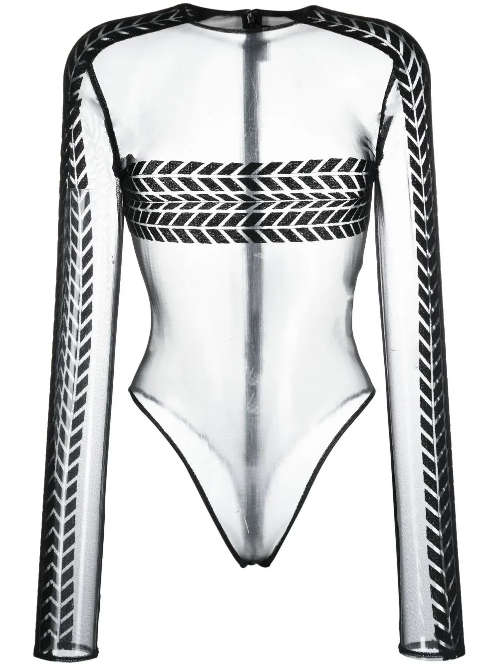 semi-sheer long-sleeve top | Farfetch Global