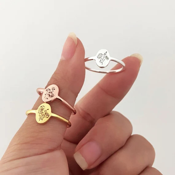 Minimalist Flower Ring Bridesmaid Gifts Flower Jewelry | Etsy | Etsy (CAD)
