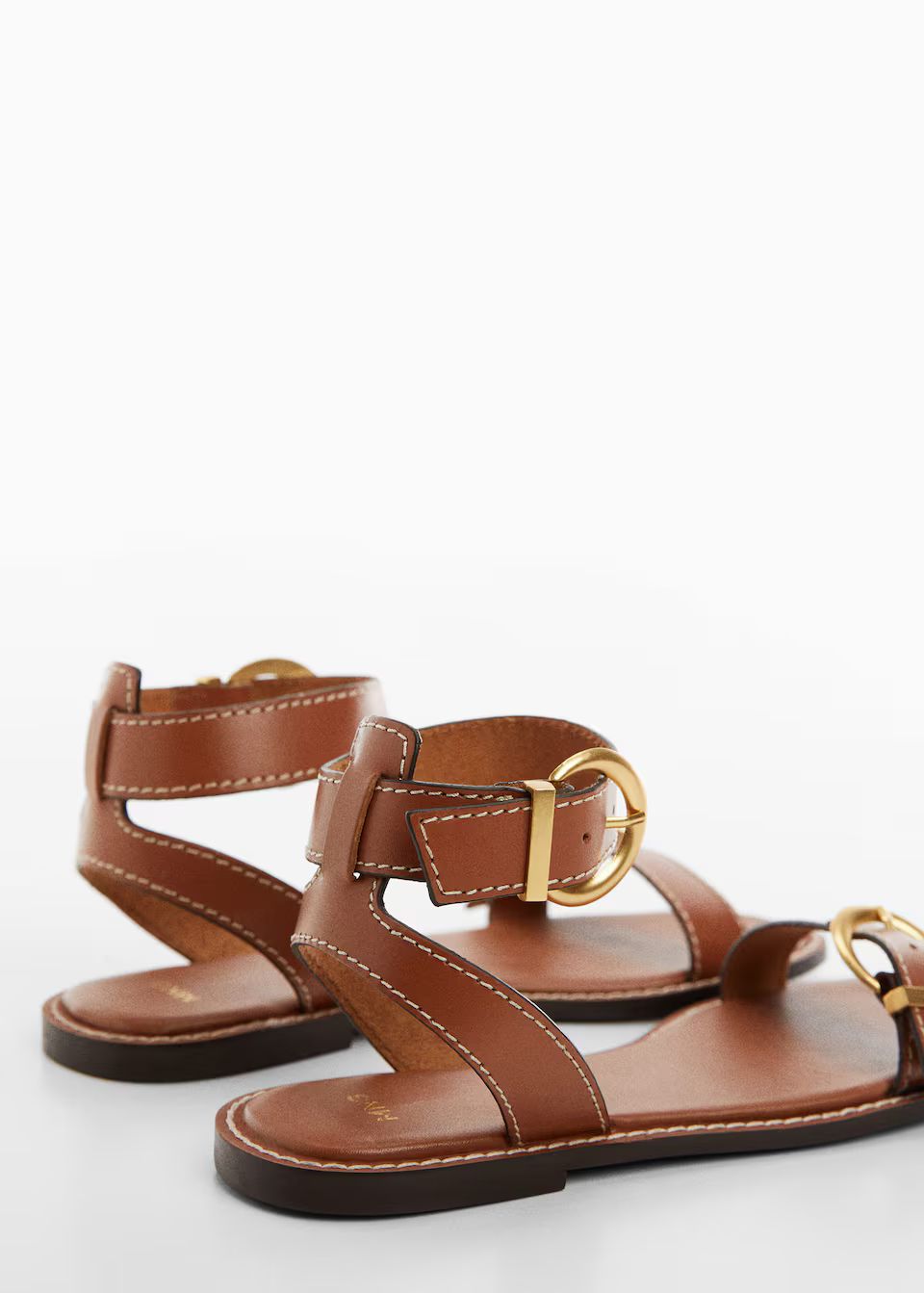 Leather straps sandals -  Women | Mango United Kingdom | MANGO (UK)