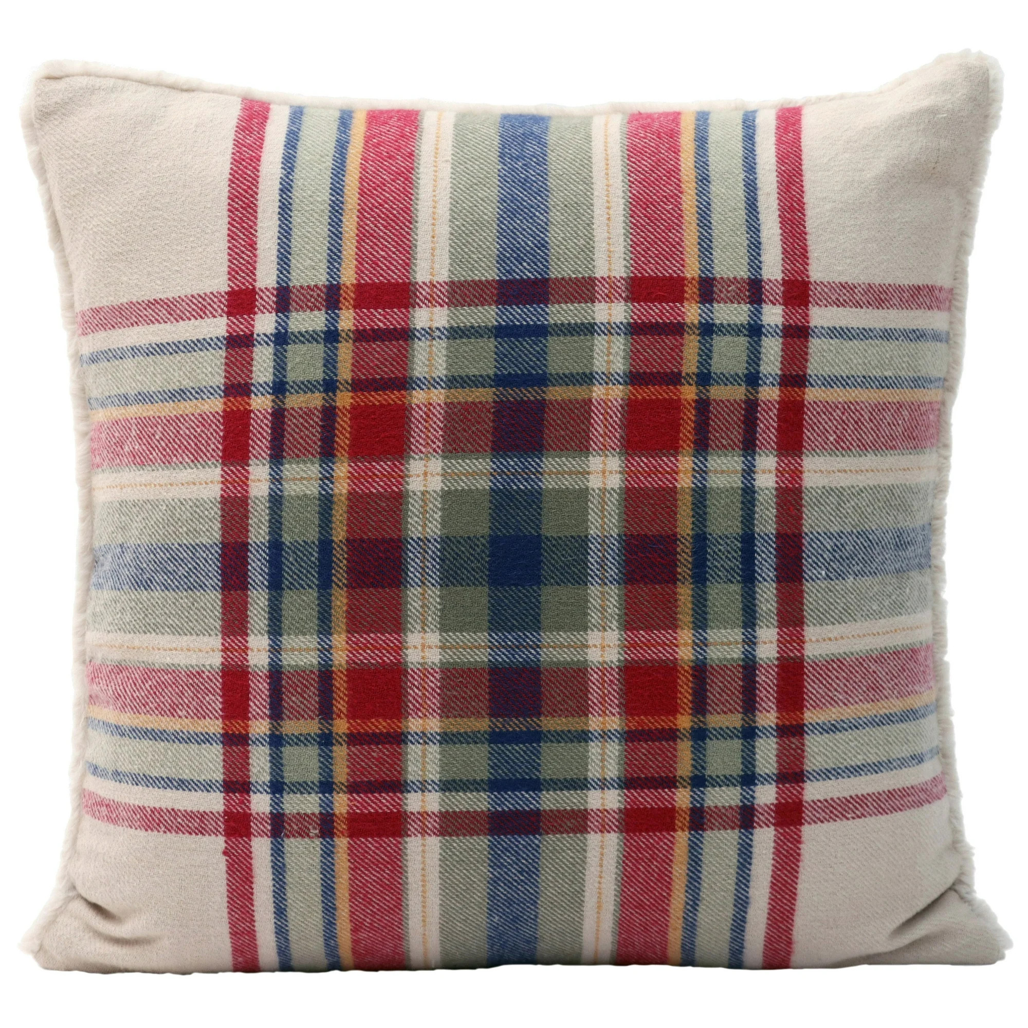 Better Homes & Garden 20"x20" Beige Cozy Tartan Plaid Decorative Throw Pillow | Walmart (US)