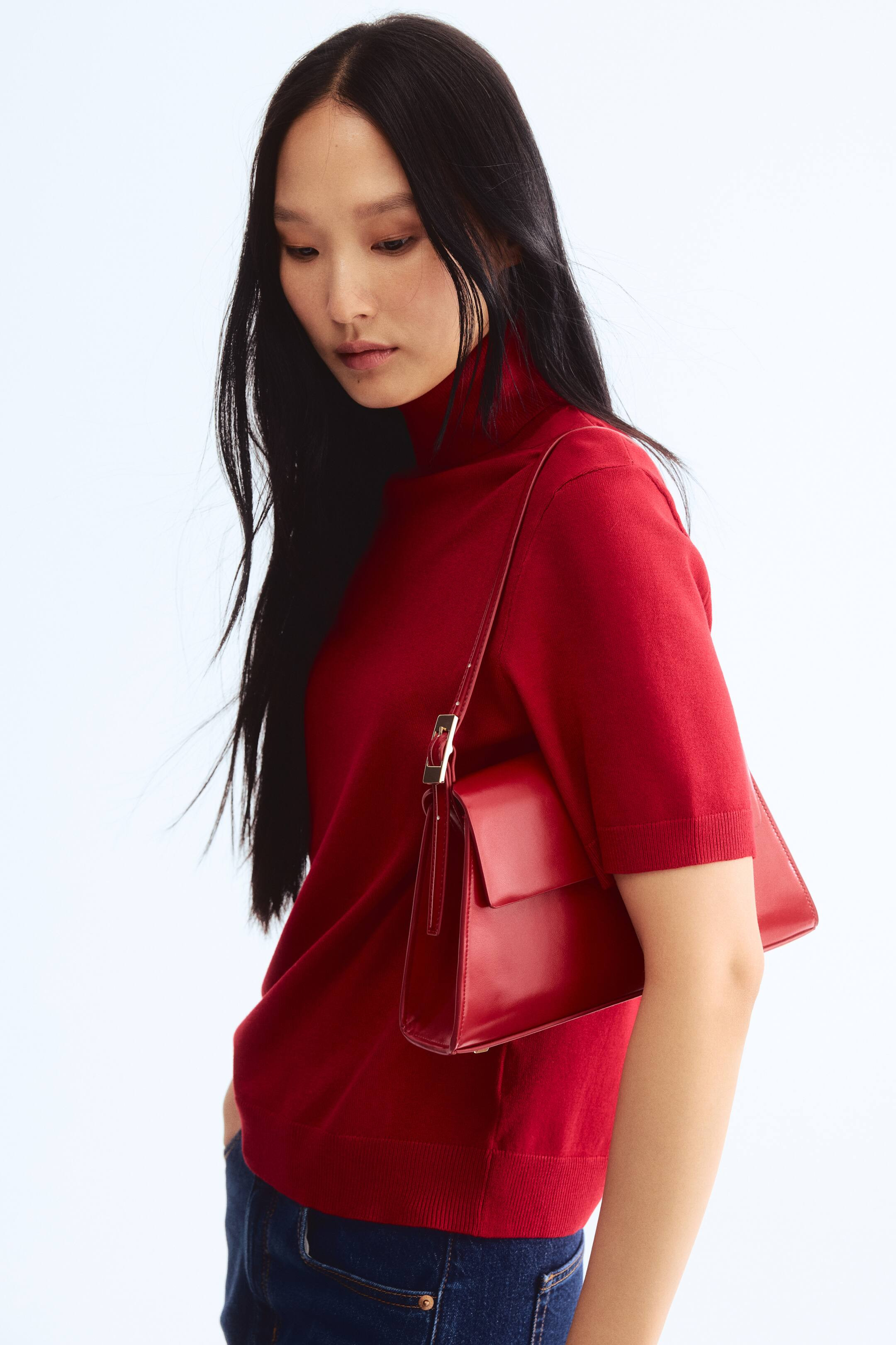 Fine-knit polo-neck top | H&M (US + CA)