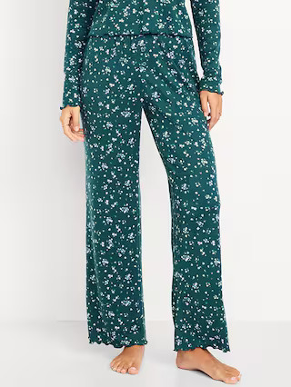 High-Waisted Cozy Rib Pajama Pants | Old Navy (US)