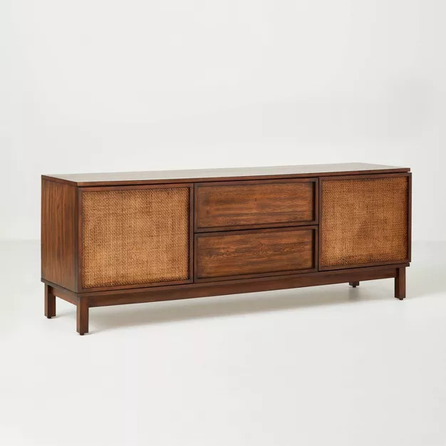 Wood & Cane Transitional Media Console - Hearth & Hand™ with Magnolia | Target