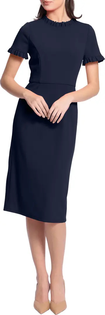 Ruffle Short Sleeve Pocket Sheath Dress | Nordstrom Rack