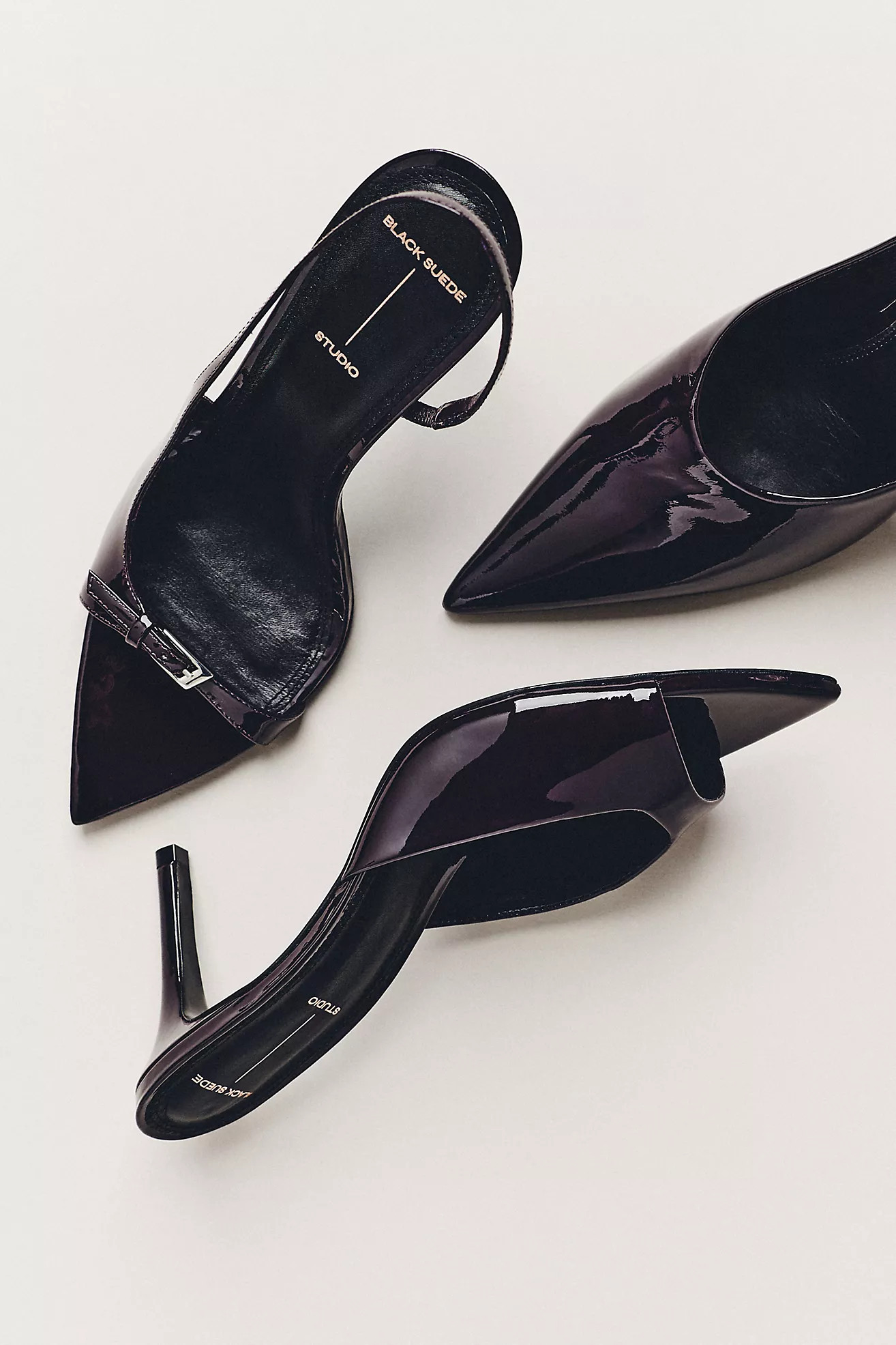 Black Suede Studio Brea 80 Mule Heels | Anthropologie (US)