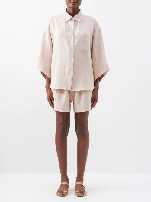 Deiji Studios - 03 Linen Shirt And Shorts - Womens - Light Pink | Matches (UK)