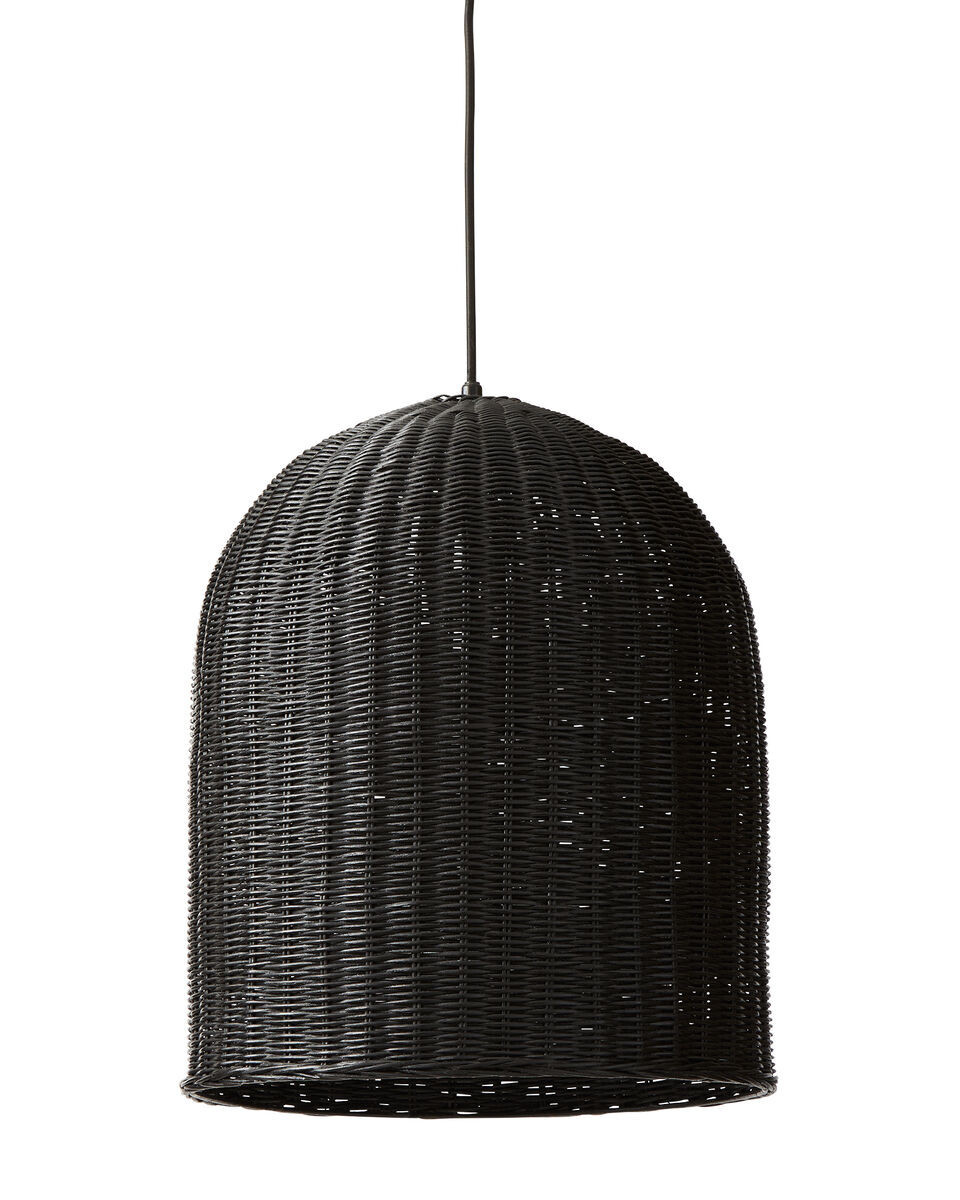 Santa Barbara Rattan Pendant - Black | Serena and Lily