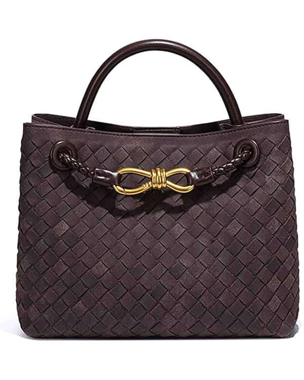 Suede Woven Tote Bag for Women PU Leather Hobo Bags Casual Crossbody Purse Shoulder Satchel Bag T... | Amazon (US)