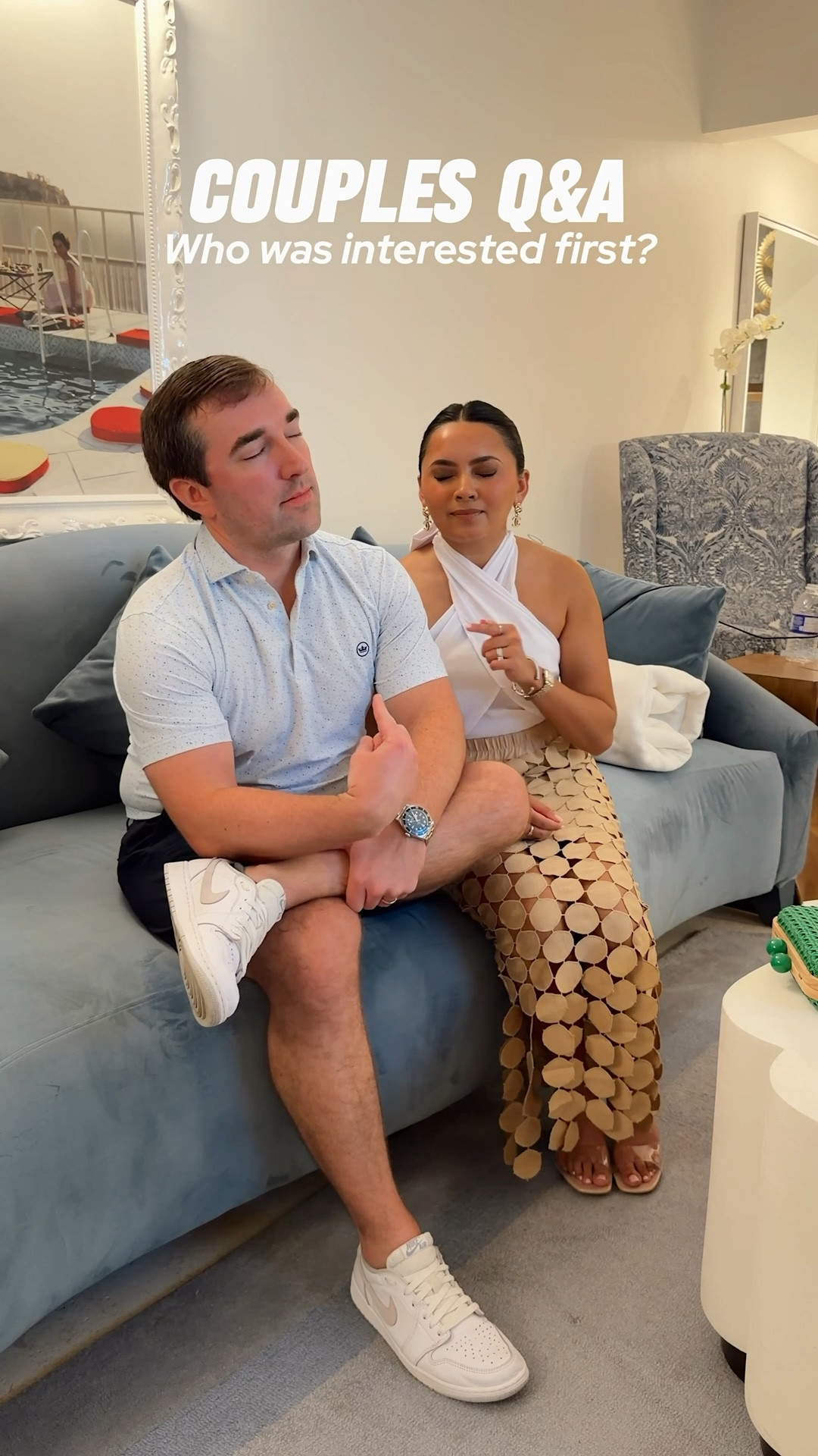 A little Q&A with us 🤍 Are the answers what you expected 👀 Always interesting to see how we answer these 🤣 #marriedlife #couplesquiz 

#LTKvlog #LTKdayinmylife #LTKTravel