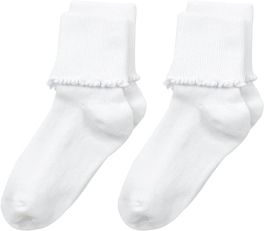 Jefferies Socks Big Girls' Seamless Ripple Edge Socks (2-Pack) | Amazon (US)