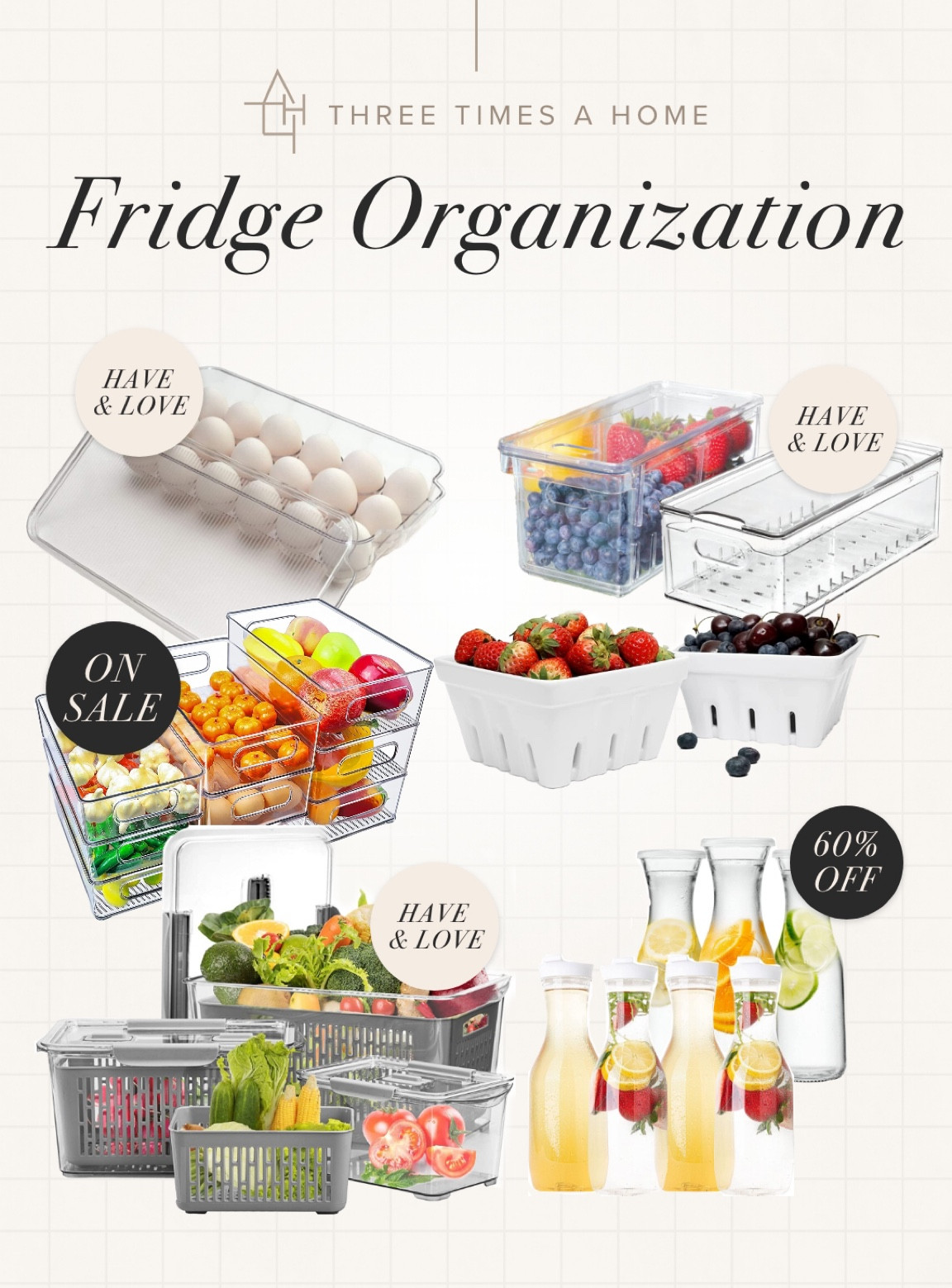 Fridge bins and organizers for fridge organization 

#LTKhome #LTKsalealert #LTKFind