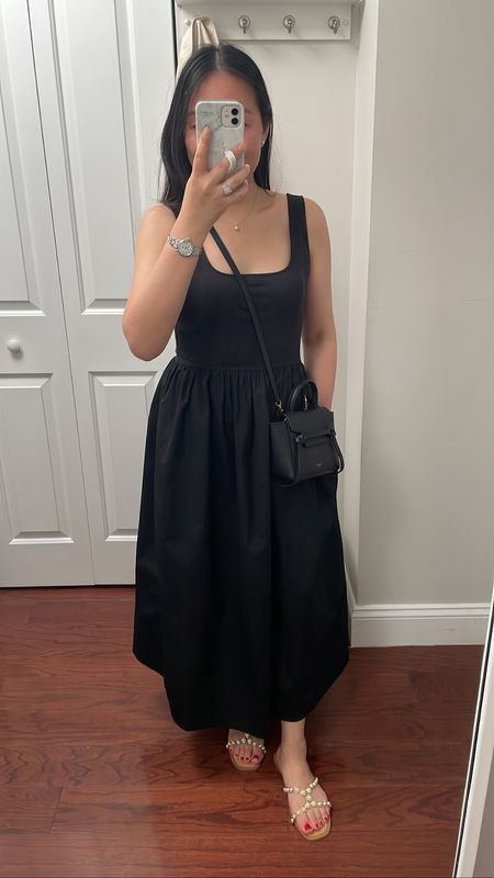 Simple Uniqlo black dress in size XS with pockets. I like the thicker straps but the material is a magnet for lint/dog hair. I'm 5' 2.5 and 118 pounds.

Celine pico belt bag

#LTKunder50 #LTKunder100 #LTKitbag