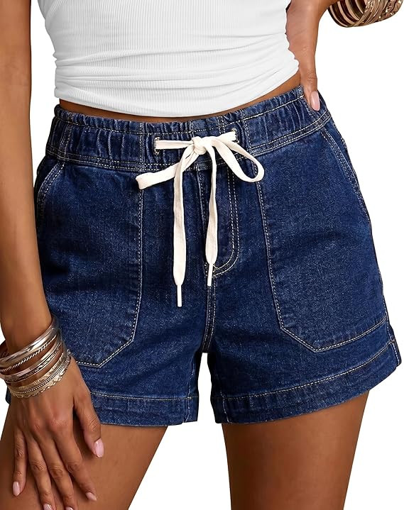 luvamia Jean Shorts for Women High Waisted Pull On Denim Jorts Summer Short | Denim Shorts Women,... | Amazon (US)