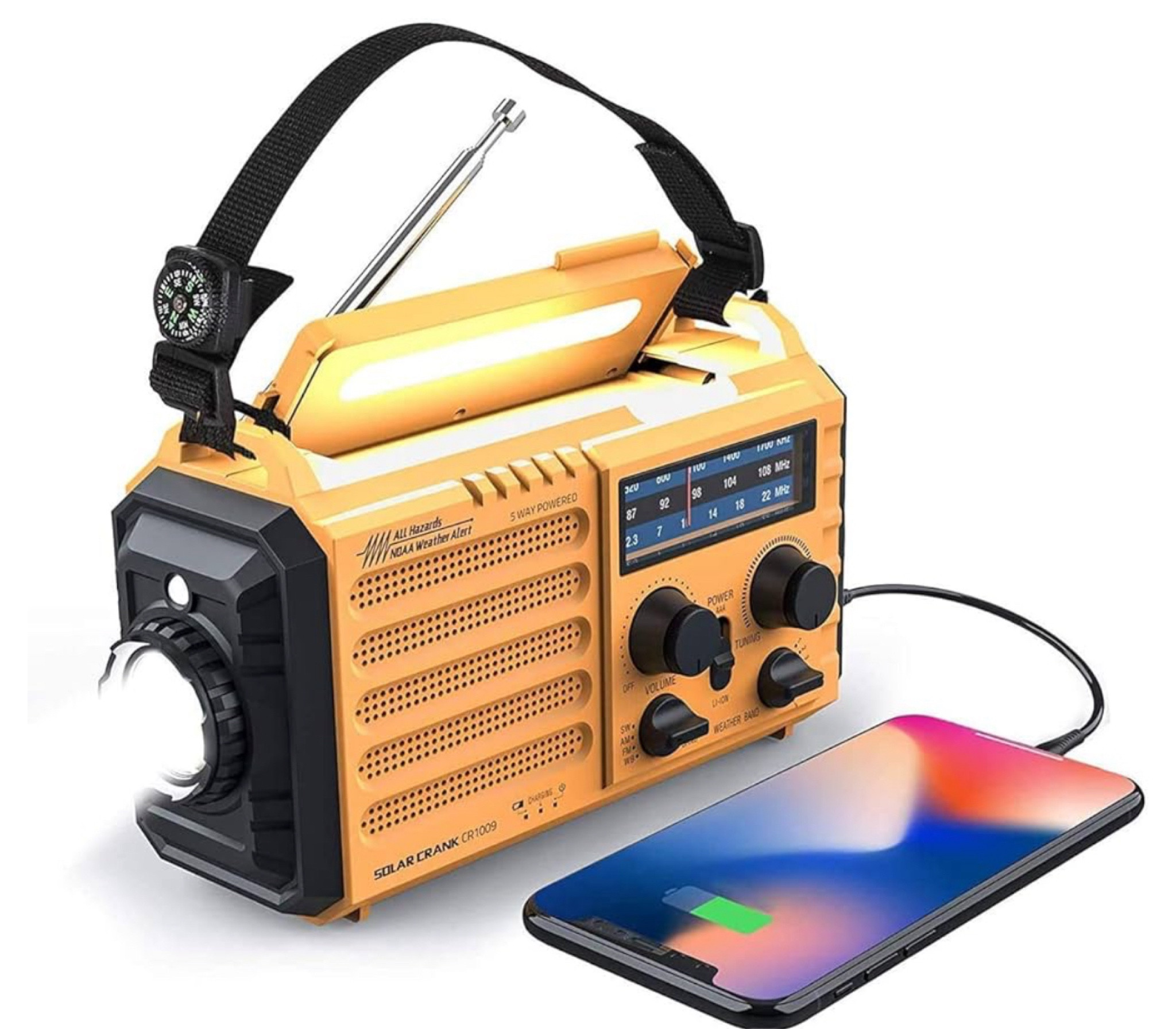 Prime day deal: Emergency Radio

Weather Radio Raynic 5000 Solar Hand Crank Emergency Radio 5 Ways Powered AM/FM/SW/NOAA Weather Alert Portable Radio with Flashlight, Reading Lamp (Yellow)