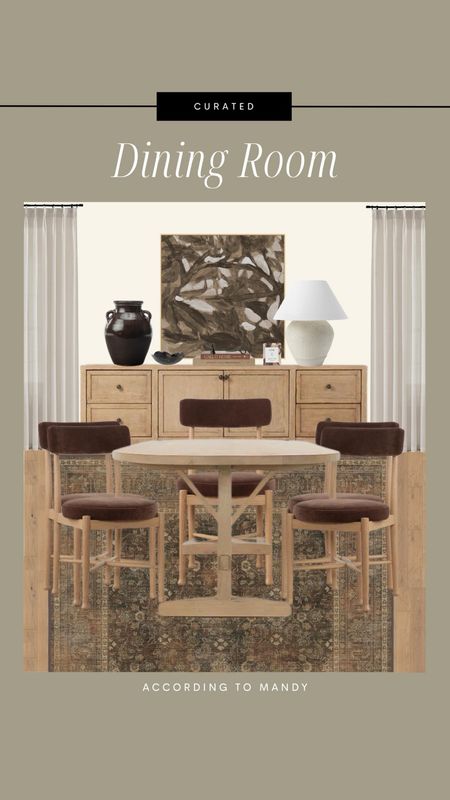 Curated Dining Room!

dining room design, dining room inspiration, earthy dining room, mcgee&co, mcgee&co dining room, mcgee&co furniture, brown home decor, art, lamp, vase,curtains, pinch pleat curtains, earthy home inspo, modern traditional dining room  

#LTKstyletip #LTKhome