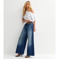 Women's Dark Blue Wash Low Rise Super Wide Leg Jeans New Look | New Look (UK)