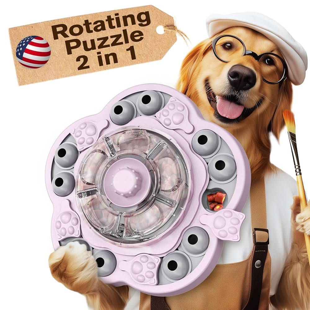 KADTC Dog Spinning Puzzle Toy Level 3 in 1 Treat Dispenser Kibble Dispensing Toys for Small/Mediu... | Amazon (US)