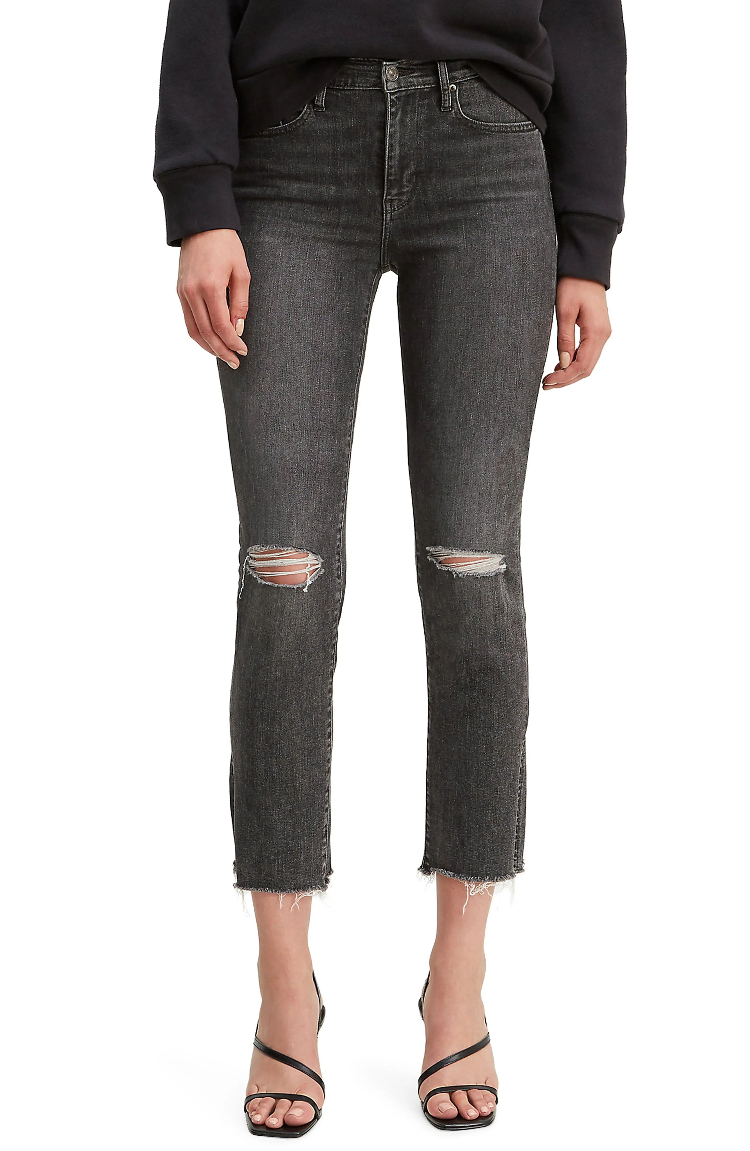 724™ Ripped High Waist Crop Jeans | Nordstrom