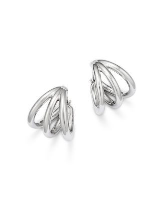 Bloomingdale's Fine Collection Triple Tube Huggie Hoop Earrings in Sterling Silver - Exclusive   ... | Bloomingdale's (US)