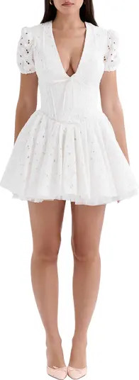 HOUSE OF CB Imani Broderie Anglais Minidress | Nordstrom | Nordstrom