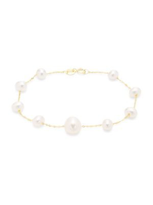 Effy 14K Yellow Gold &amp; Freshwater Pearl Bracelet on SALE | Saks OFF 5TH | Saks Fifth Avenue OFF 5TH