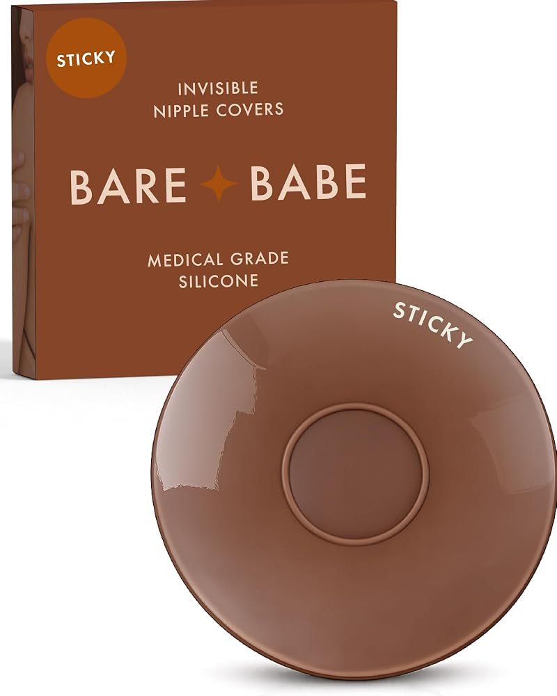 Bare Babe Sensitive No Nipple Reusable Silicone Nipple Covers - Waterproof, Nude, 4 Shades - Stic... | Amazon (US)
