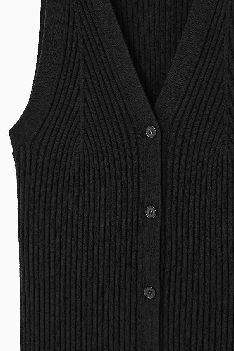 RIB-KNIT V-NECK WAISTCOAT | COS UK