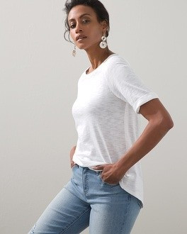 Triple Back Pleat Cotton Slub Tee | Chico's