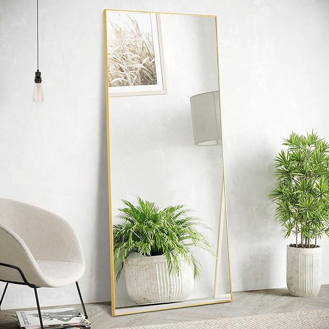 Sweetcrispy Arched Full Length Mirror 59"x16" Full Body Floor Mirror Standing Hanging or Leaning ... | Amazon (US)