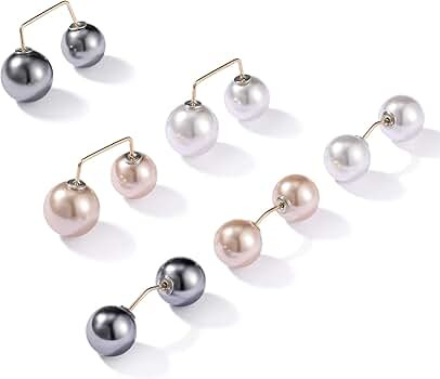 6 Pieces Artificial Pearl Brooch Pins Anti-Exposure Neckline Safety Pins Sweater Shawl Clips for ... | Amazon (US)