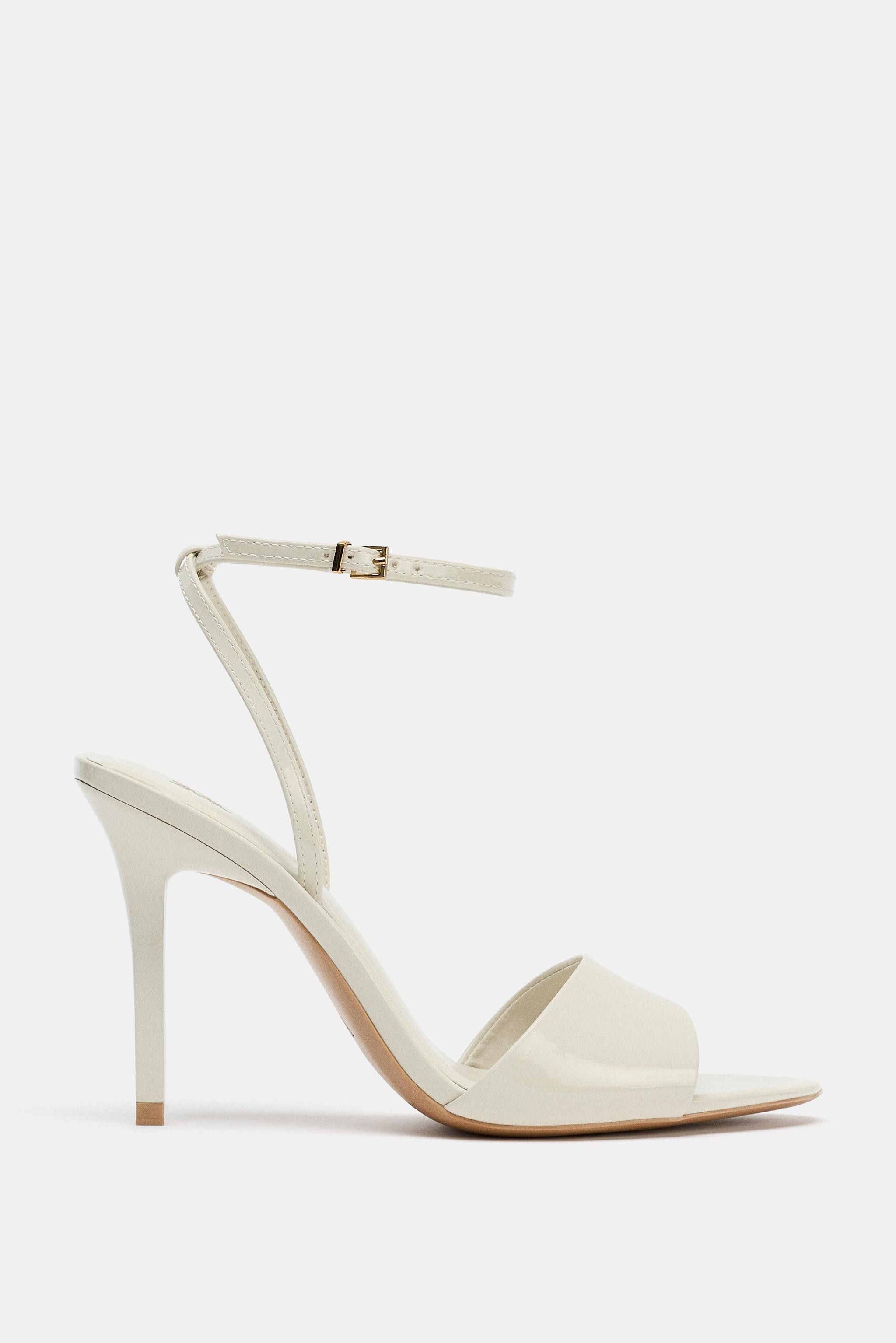 PATENT-FINISH HEELED SANDALS | Zara UK
