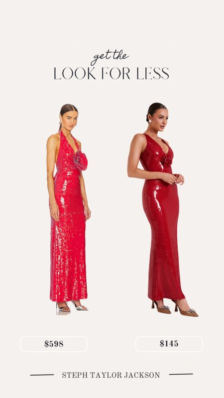 Holiday party red!! I saw this $600 dress and fell in love but the price is too steep for me. I was scrolling on Meshki and found a perfect look for less!! Linking both for you guys. Red is the color of the season. 

#LTKstyletip #LTKSeasonal #LTKHoliday