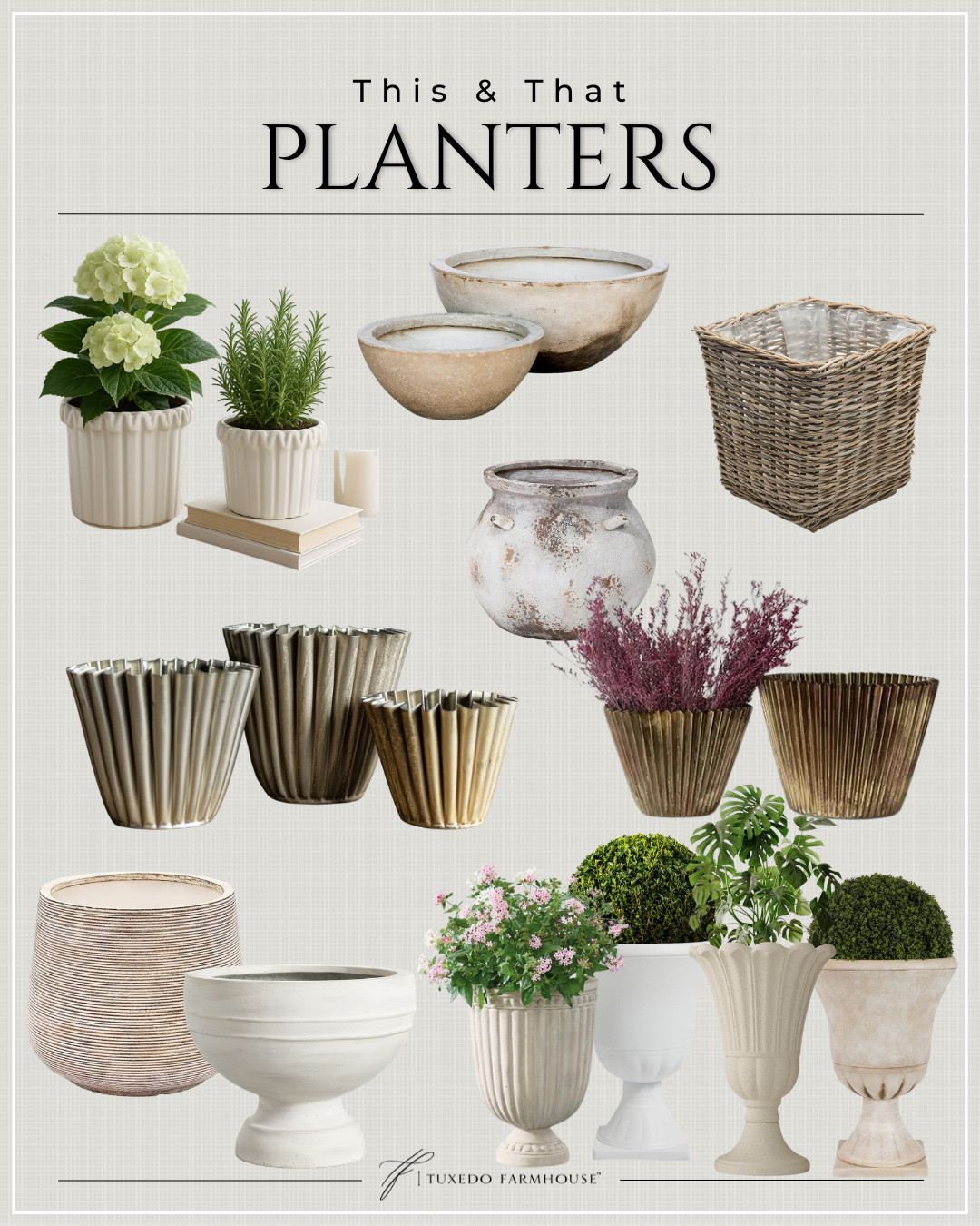  This & That - Planters 
From classic urn styles and rustic pottery to woven baskets and fluted metallic finishes, these versatile pieces make it easy to showcase your favorite greenery and blooms.  

 #LTKSeasonal #LTKHome #LTKSaleAlert