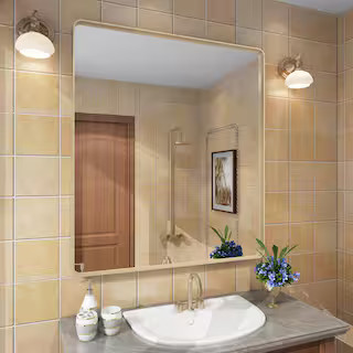 32 in. W x 36 in. H Rectangular Aluminum Alloy Framed and Tempered Glass Wall Bathroom Vanity Mir... | The Home Depot