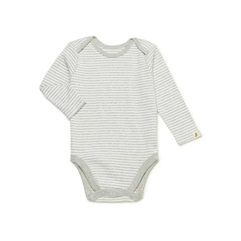 easy-peasy Baby Stripe Bodysuit with Long Sleeves, Sizes 0/3-24 Months - Walmart.com | Walmart (US)