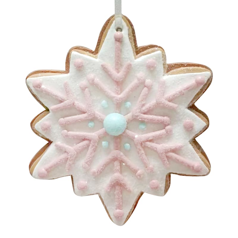 Mrs. Claus' Bakery Pink Snowflake Cookie Ornament, 4" | At Home