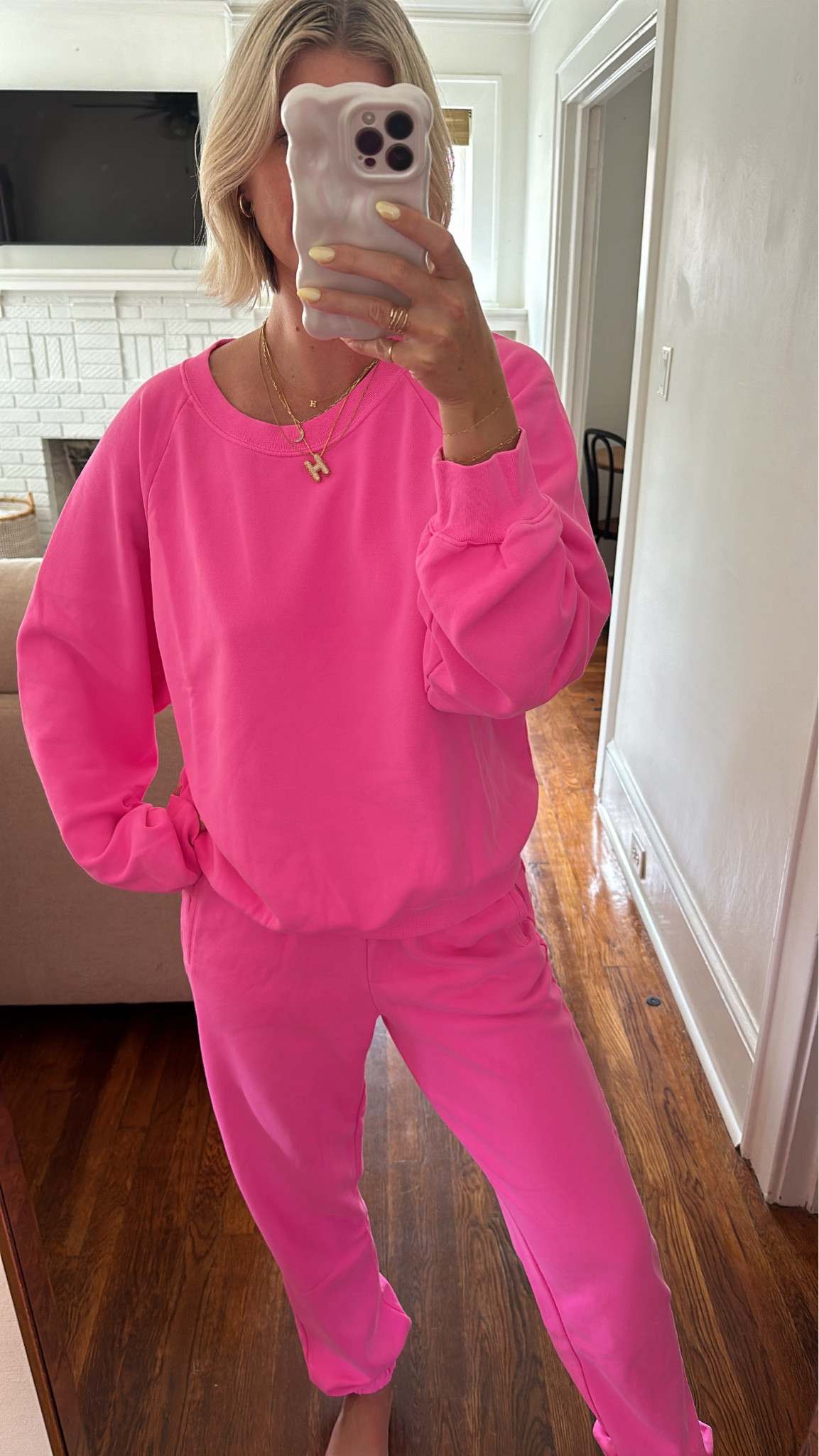 Sweatsuit that fits my tall gals too! I’m almost 5’10” wearing a S Tall in the pants and a L in the top. It fits perfect! If anything I would have sized up to an XL in the top for an even more oversized fit. 

#LTKTravel #LTKFindsUnder100 #LTKSaleAlert