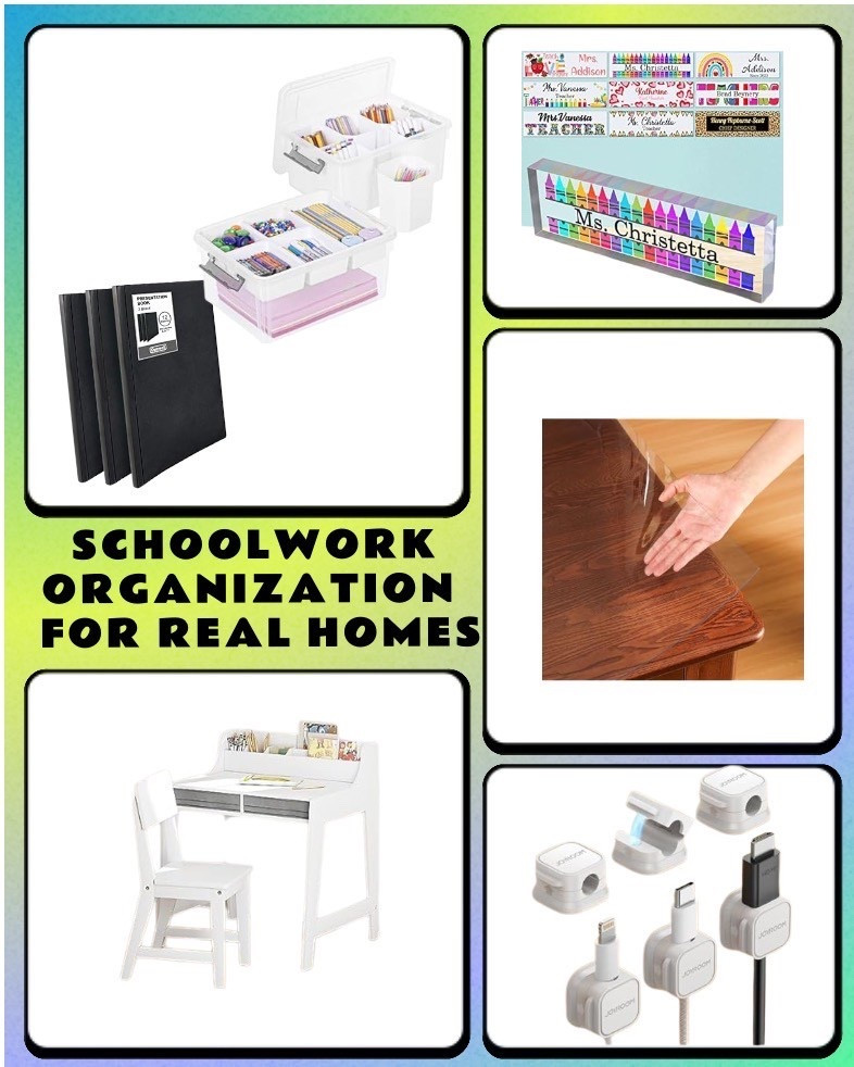 Whether they’re doing homework on your dining room table and you’d rather not have marker stains all over it… or they need their own space with a place to tuck everything away, these solutions are some of my favorites to keep everything organized and tidy.

#LTKU #LTKHome #LTKKids