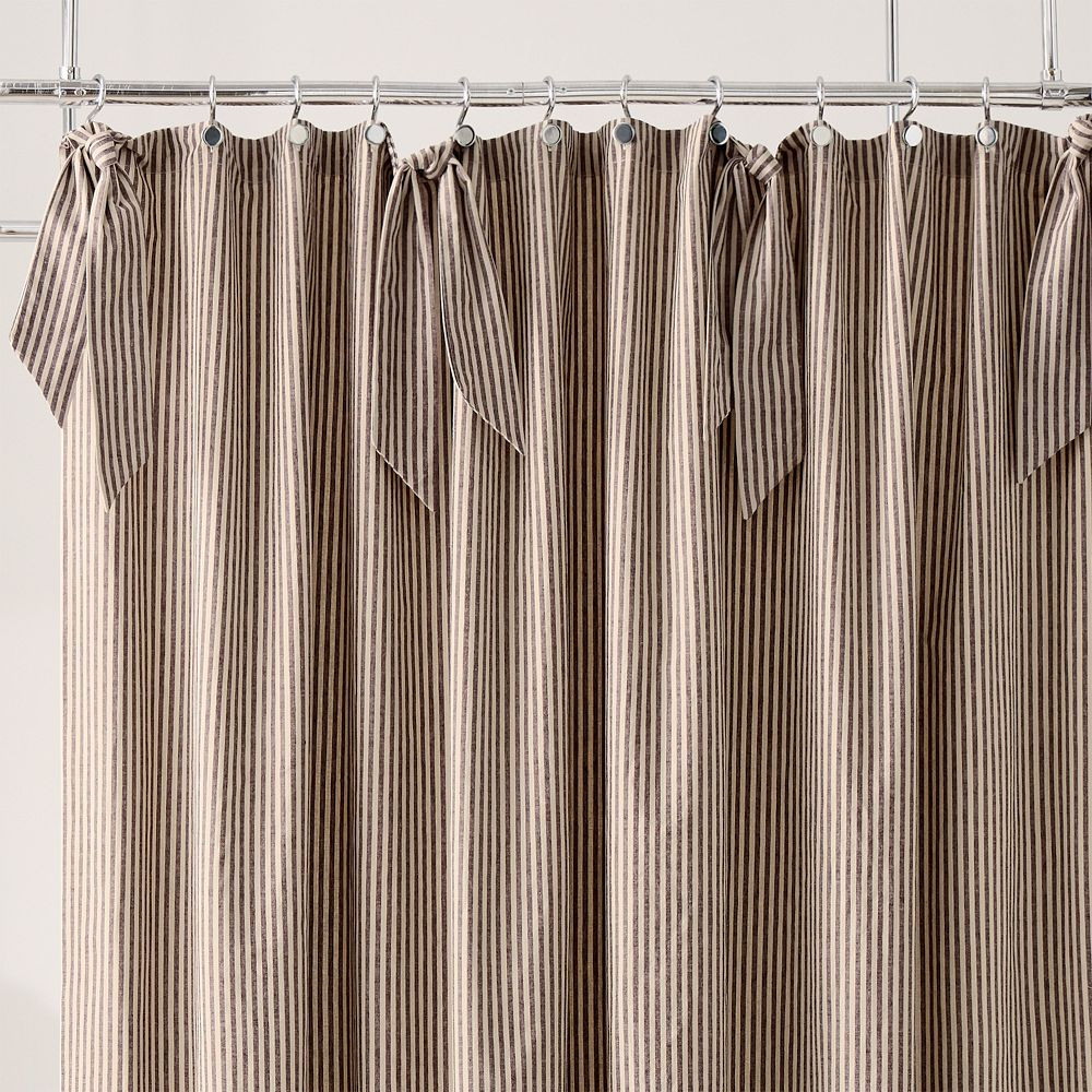 Pierce &amp; Ward Cotton Linen Stripe Shower Curtain | West Elm (US)