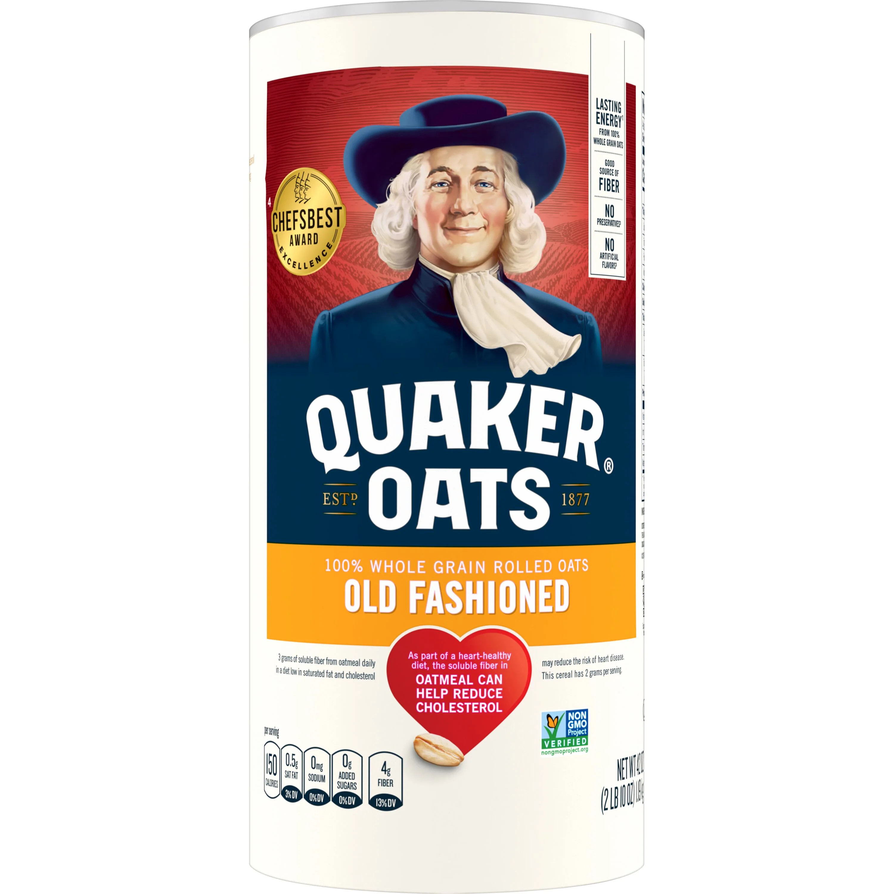 Quaker Old Fashioned Instant Whole Grain Oatmeal, 42 oz Canister Dry Oats | Walmart (US)