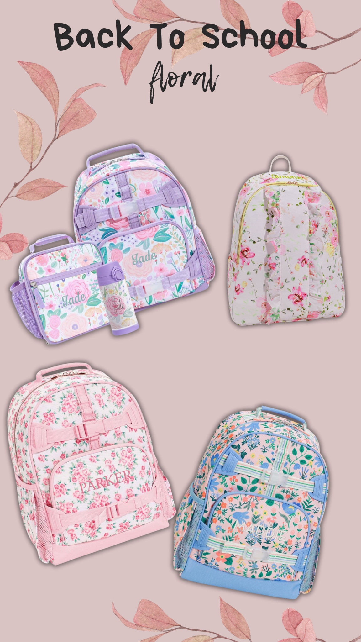 Backpack
Floral
Flowers
Pink
Loveshack fancy
Pastel
Purple
Blue
Thermos
Lunchbox
School
Fun
Cute
Girls
Girly


#LTKSaleAlert #LTKBacktoSchool #LTKKids