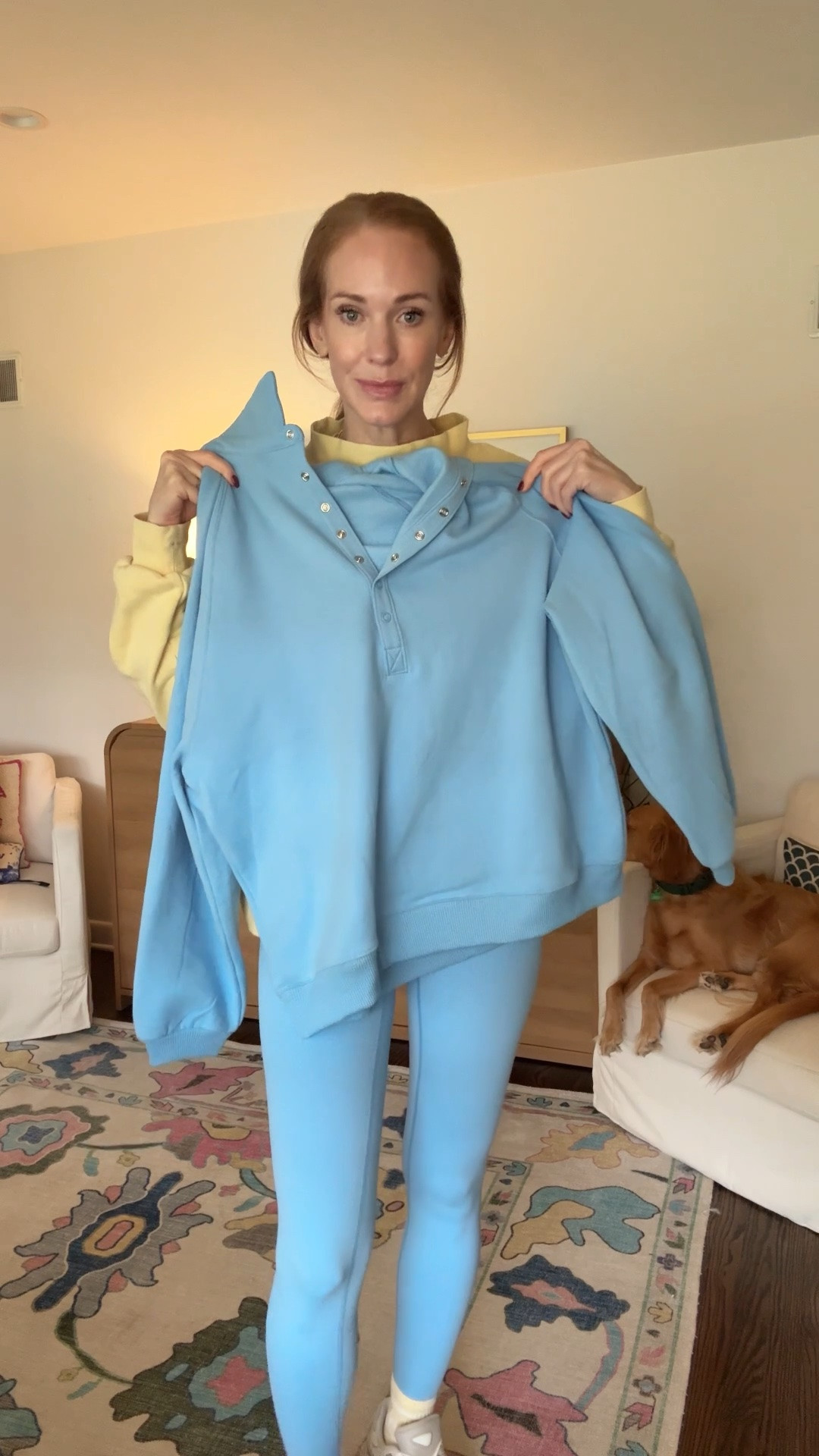 I found the cutest and coziest leggings and sweatshirt set from target and such a pretty blue color! Size small in both.￼

#LTKootd #LTKActive #LTKSeasonal