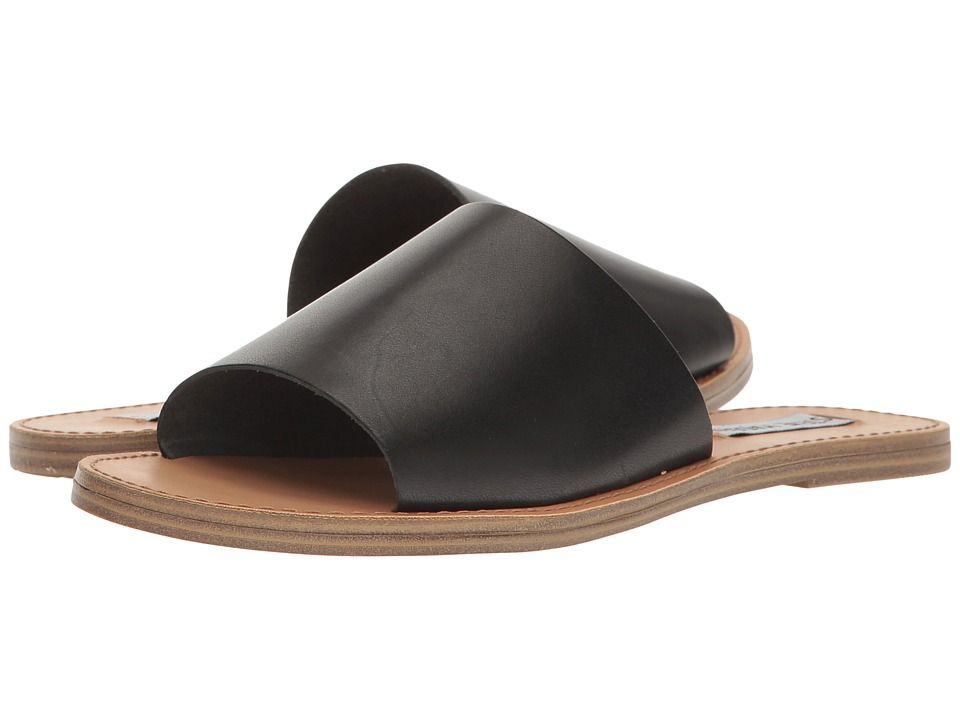 Steve Madden - Grace Slide Sandal (Black Leather) Women's Shoes | Zappos