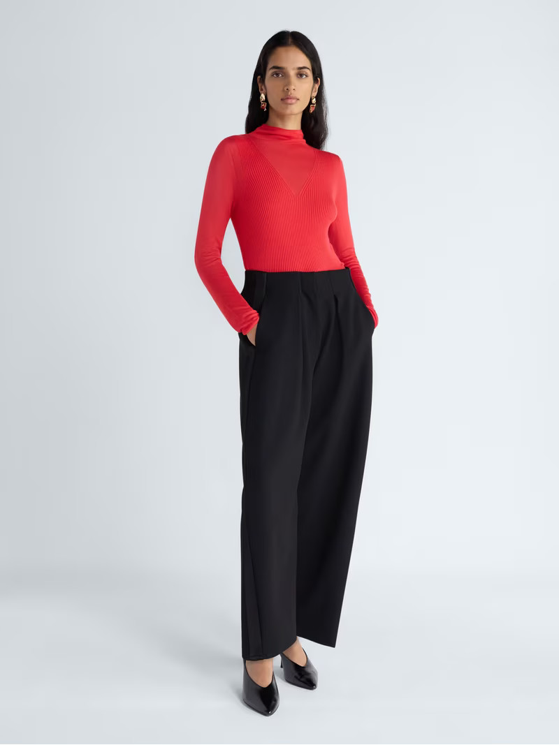 Scoop Women\u2019s and Women\u2019s Plus Sheer Yoke Mock Neck Sweater, Sizes XS-4X | Walmart (US)