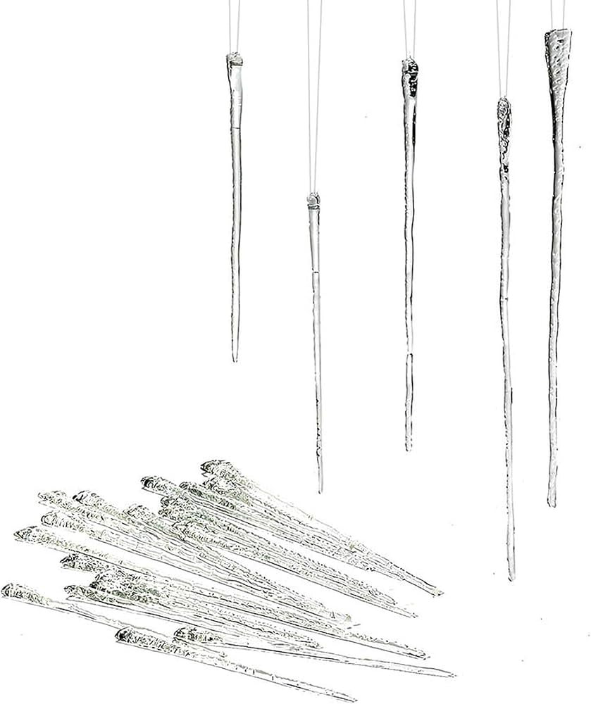 Department 56 Christmas Basics Glass Icicles Hanging Ornament Set, Various Sizes, Clear | Amazon (US)