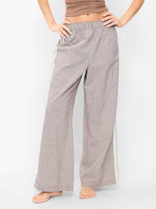 Poplin Wide-Leg Pajama Pants | Old Navy (US)