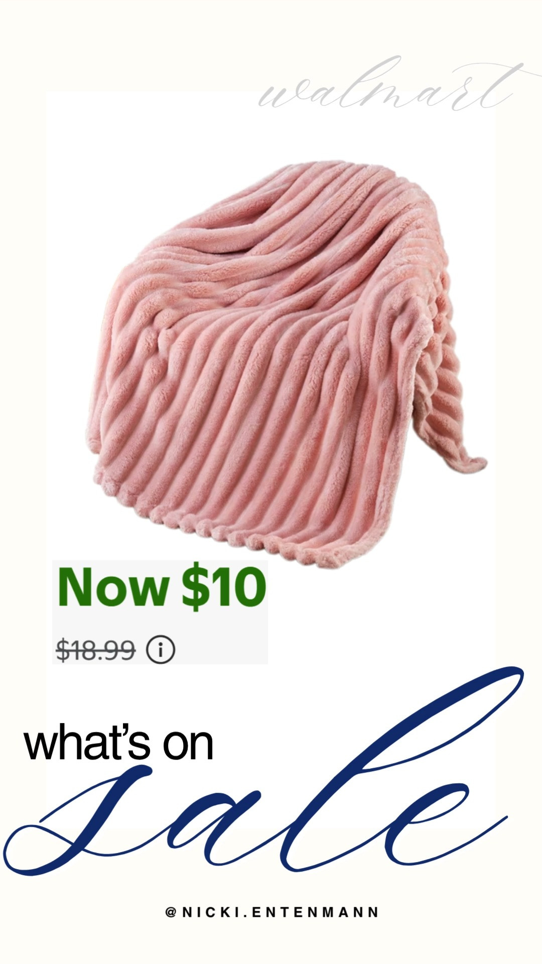 Cozy up your space with this ultra-soft plush ribbed fleece throw blanket on sale for just $10 at Walmart. Featuring a stylish textured stripe design in a lovely blush pink tone, it brings warmth and charm to any couch or bed. It is a budget-friendly home find that makes lounging extra comfortable.

#walmart #walmartfinds #homedecor #cozyvibes #salealert #homeessentials #shoppingdeals 

 #LTKmomlife #LTKHome #LTKSaleAlert