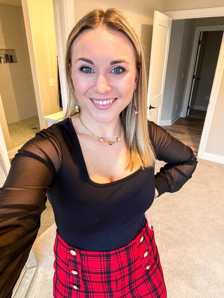Christmas outfit was one of my favorites and deserves a double post! 

I love the sheet body suit with the festive plaid. I then added a giant pearl headband to the mix and it was so me! 


#LTKHoliday #LTKSeasonal #LTKstyletip